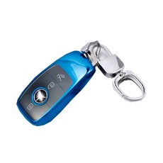 아리코 벤츠 신형 스마트키 TPU 심플 키 커버 + 열쇠고리, 블루