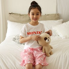알콩단잠 여아용 지지미 모닝캣 파자마 바지
