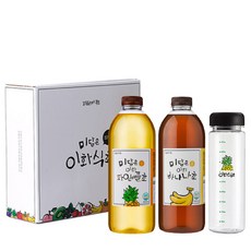 미담은 이화 파인애플초 1000ml + 바나나초 1000ml + 보틀 500ml 세트, 1세트