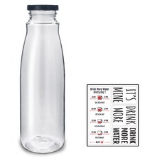 트라이탄 물병 4p + 스티커, 블랙, 1L