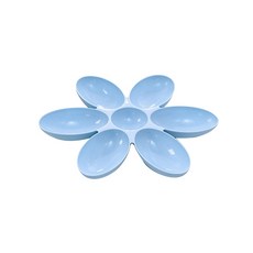 발라당 고양이 꽃잎 다묘 6구 식기, 블루, 1개