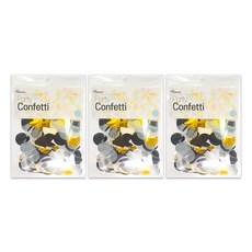Joyparty 派對裝飾圓形紙片 3入, 黑金