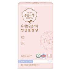좋은느낌 유기농 순면커버 린넨블렌딩 울트라 대형 생리대 날개형, 32개입, 1팩