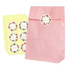 종이 각대봉투 대 50p + 크리스마스 화관 스티커C 54p 세트, 핑크, 1세트