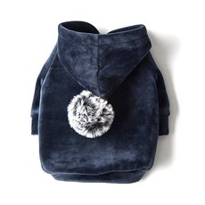 BAPE 猿人頭 Aape 寵物超細纖維毛球連帽T恤, 海軍藍, 1件