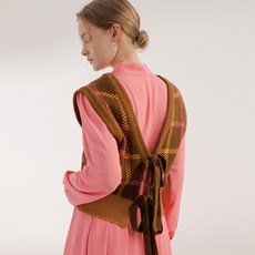 어몽 A CHECK RIBBON KNIT VEST