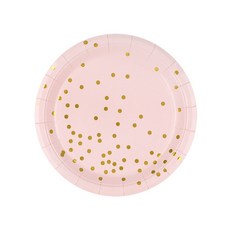 컨페티 파티접시 핑크 18cm, 10개입, 3개