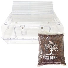  로라펫 클리어 스마트 리빙 소동물 하우스 + 깔아바 중립바크 5L 세트, 혼합색상, 1세트 