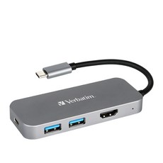 버바팀 PD충전 USB허브 66123 PD 100W TYPE-C 허브 HDMI USB 3.1 Gen1 USB-C PD, 그레이