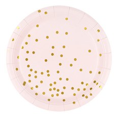 파티팡 컨페티 일회용 파티 접시 23cm 핑크, 10개입, 3개