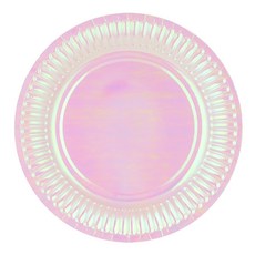 파티팡 메탈릭 일회용 파티 접시 23cm 홀로그램 화이트, 10개, 3개