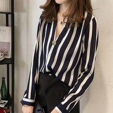 수맘 여성용 윰 스트라이프 롱 셔츠