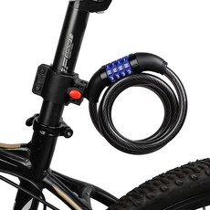 자전거 도난방지 장착형 번호키 + 브라켓 12mm 세트, 혼합색상, 1세트