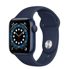 Apple 2020년 Watch Series 6 GPS 40mm Regular, Blue Aluminium(Case), Deep Navy(Sport Band)