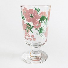 일러스트 빈티지 유리잔 230ml, 샹드플레르, 1개