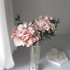 조화 성묘 가을 인테리어 내츄럴 수국 부쉬 L9 2p, 핑크