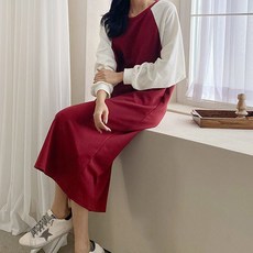 티탁 여성용 빅사이즈 루즈핏 라라 래글런 원피스