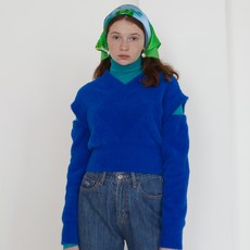 더센토르 여성용 FLUFFY SLEEVE CUT KNIT TOP BC20AWKN17-1