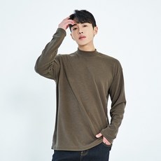 빅사이즈클럽 남성용 PINO 모크넥 긴팔 티셔츠