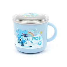 로보카폴리 안전핸들 논슬립 뚜껑스텐컵 210ml, 혼합색상, 1개