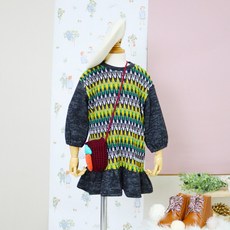 일라엘 여아용 에스닉 니팅 원피스