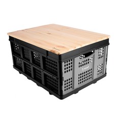 스노우아울 폴딩 컨테이너 박스 + 우드상판, 블랙그레이