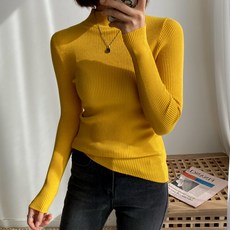 엔비룩 여성용 클리어 반목 니트