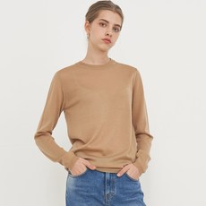 아헤 여성용 MERINO CASHMERE ROUND KNIT