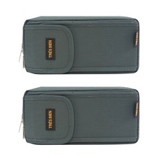 에코청운 포켓지퍼펜케이스, 카키, 2개