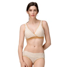 뉴니끄 면모달 후크랩 수유브라 + 스트라이프 임산부 팬티 세트