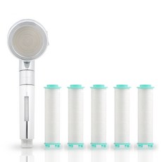 테라피휴 3단조절 필터샤워기 + 리필용필터5개, 1세트