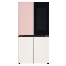 LG전자 LG오브제컬렉션 노크온 양문형 냉장고 핑크 베이지 M870GPB451 870L 방문설치