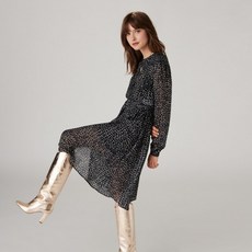 타라자몽 도트 프린트 롱 원피스