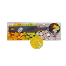 火漆蠟 125入+火漆蠟熔勺組, 黃色, 1組