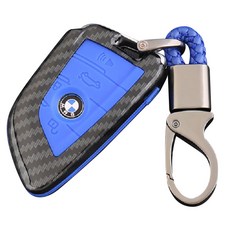 에이비씨파츠 BMW G시리즈 카본 키케이스 + 열쇠고리, 블루, 1개
