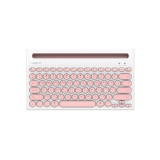 와이즈핏 무선 태블릿 거치대 블루투스 키보드, 텐키리스, BW-5001, 핑크