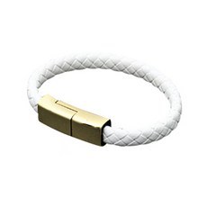 USB C타입 팔찌 충전 케이블 대, 화이트n골드, 1개, 0.22m