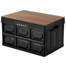 카넬 캠핑 폴빙박스 테이블 다보티크 상판 + 폴딩박스 + 스티커 세트 CDT9, 블랙