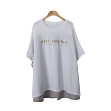 여성용 퓨런드 오버핏 가오리 배색 티셔츠 T6355K12