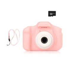라라잡화점 어린이 디지털 미니 카메라 핑크 + 스트랩 + SD카드 16GB, LaLa001
