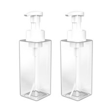 사각 거품용기 500ml, 투명(용기) + 흰색(펌프), 2개