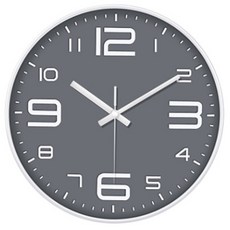 BT타임 빅 볼드 레터 무소음 벽시계, 그레이