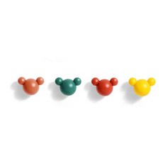 곰돌이 벽걸이후크 4p, 빨강, 주황, 녹색, 노랑, 1개