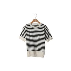 여성스트라이프반팔니트