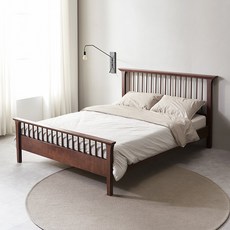 파로마 그랜드 고무나무 평상형 침대 퀸 + 독립 매트리스 방문설치, 멀바우