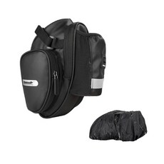 Rhinowalk 自行車馬鞍包+防雨罩, 黑色的, 1套