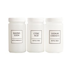 세제 용기 화이트 500ml x 3p + 사각라벨 랜덤발송 3종 세트, 1세트