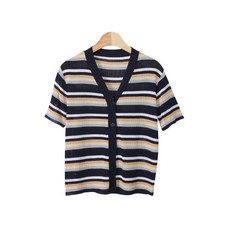 골지반팔가디건