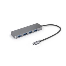 [쿠팡수입] 만듦 4포트 USB 3.1 Gen1 허브 메탈 Type-C 20cm, 혼합색상