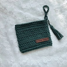 심플 카드지갑 가방 코바늘 뜨개질 DIY 패키지, 1개, 카키 1개, 카키